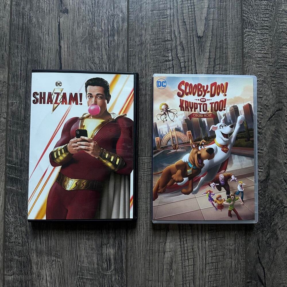 DC Comics Shazam Scooby Doo Krypto Too Superhero DVD Movie Bundle Lot